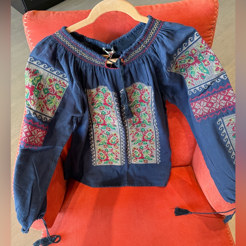 Original Romanian Embroidered Bohemian Blouse